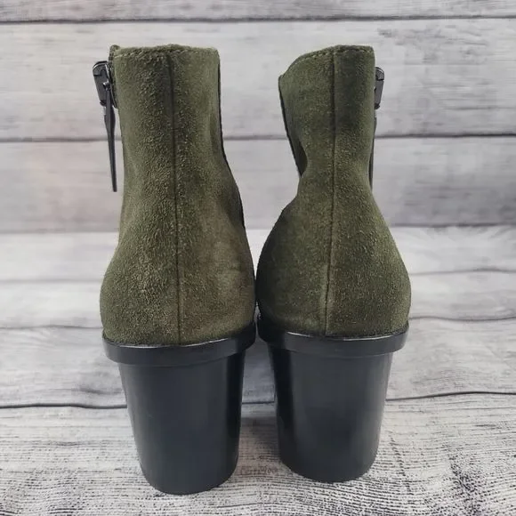 FRYE Women’s Brielle Zip Peep Toe Bootie Boot Forest Size 7 M - Picture 4 of 7